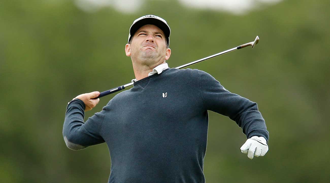 Matt Every throws his club during the second round of the AT&T Byron Nelson.