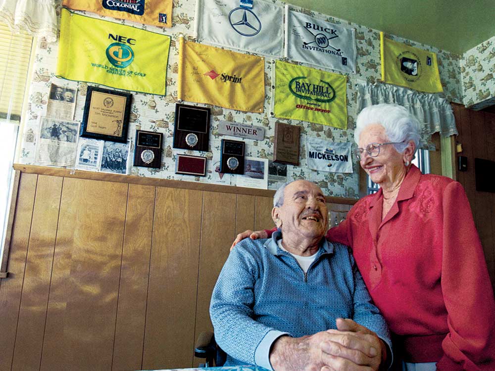 Plaques and autographed flags lined the walls of Jennie and Al’s San Diego kitchen, one for each of their grandson’s wins.