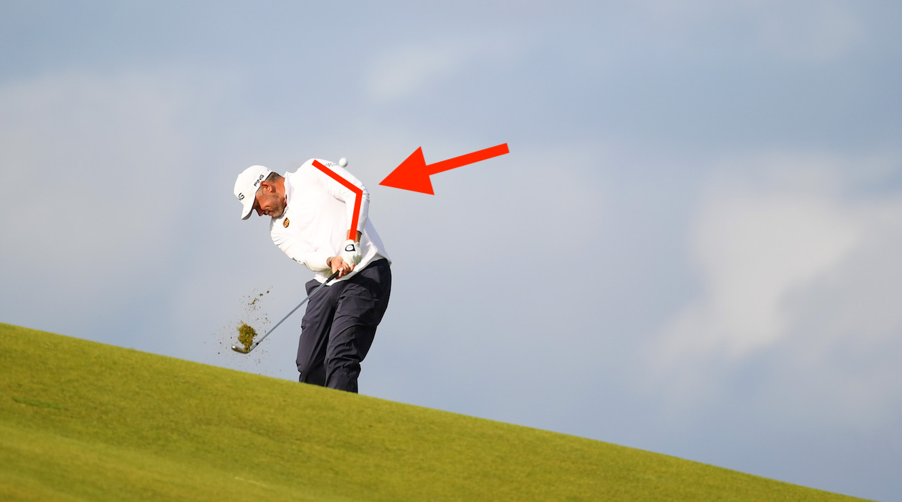 PORTRUSH, NORTHERN IRELAND - JULY 18: Lee Westwood of England hits his second shot on the 17th hole during the first round of the 148th Open Championship held on the Dunluce Links at Royal Portrush Golf Club on July 18, 2019 in Portrush, United Kingdom. (Photo by Richard Heathcote/R&A/R&A via Getty Images)