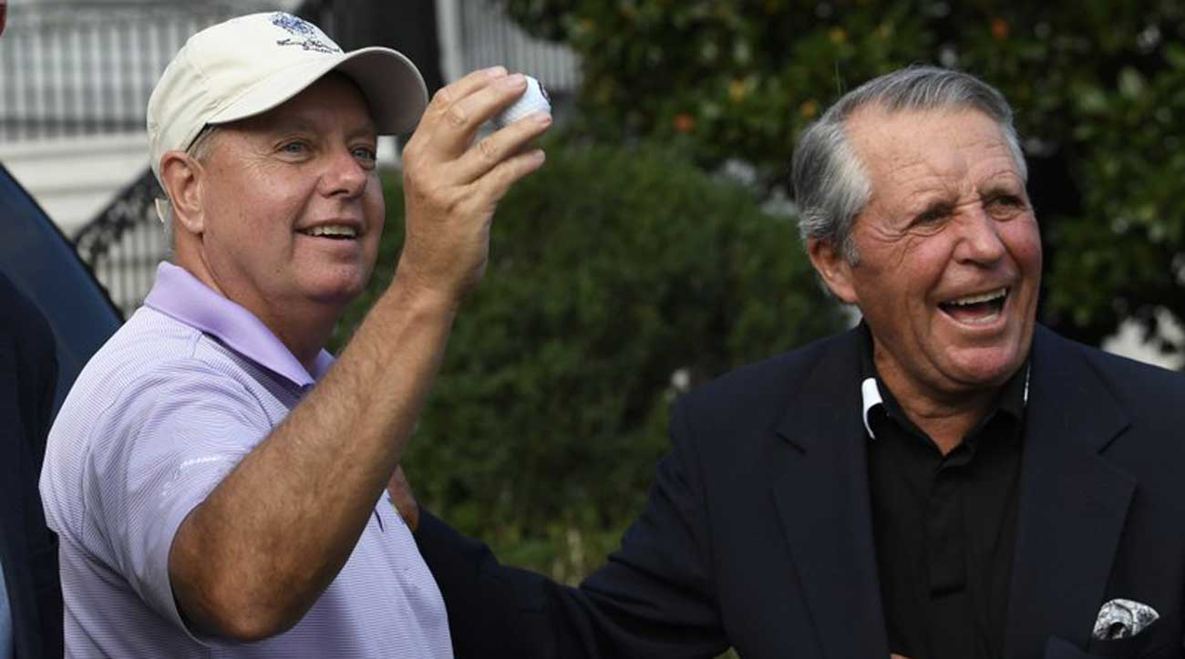 Gary Player and Lindsey Graham said they enjoyed a round of golf with President Trump on Saturday.