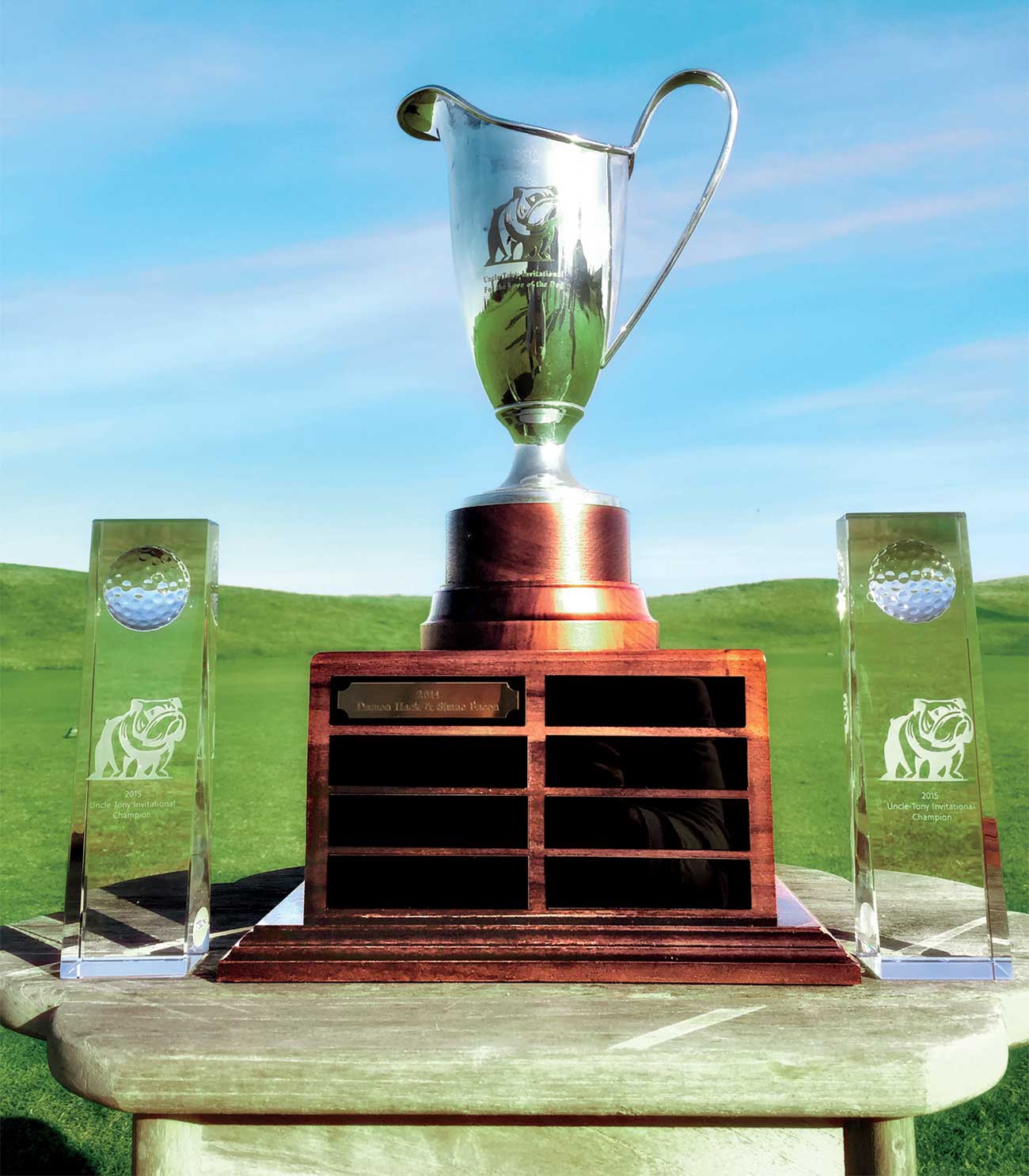 Uncle Tony’s hardware isn’t exactly the Claret Jug, but, hey, you can still drink from it.