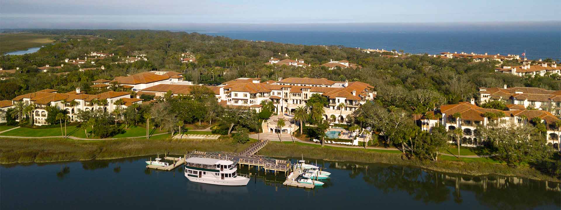 An aerial view of Sea Island Resort.