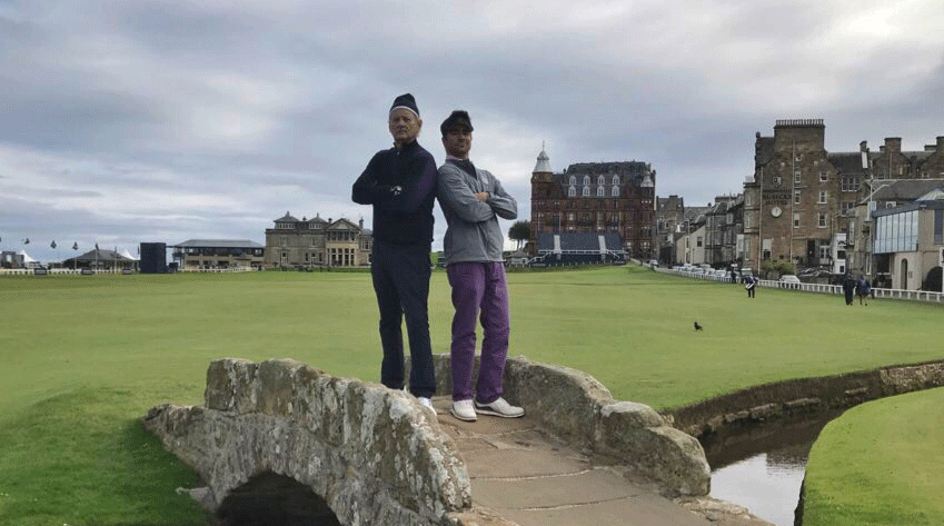 Bill and the author, right, upon the Swilcan Bridge.