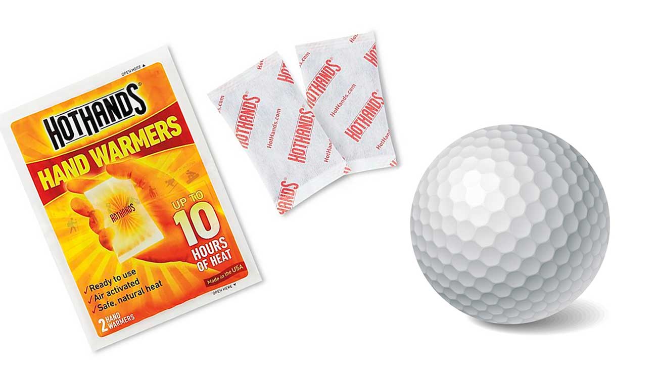 hand warmers golf ball