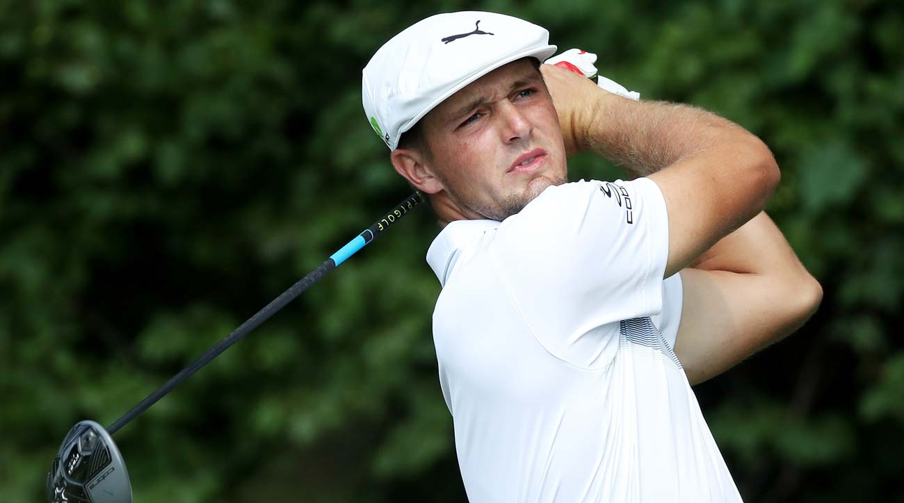 Bryson DeChambeau hits a drive at The Northern Trust.