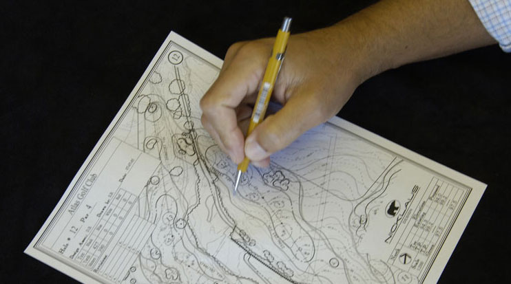 Designers must take much into consideration when sketching a golf hole.