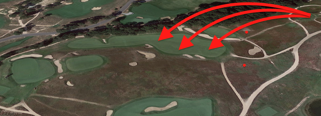 Bolder tee shots are rewarded with a better look at the green.