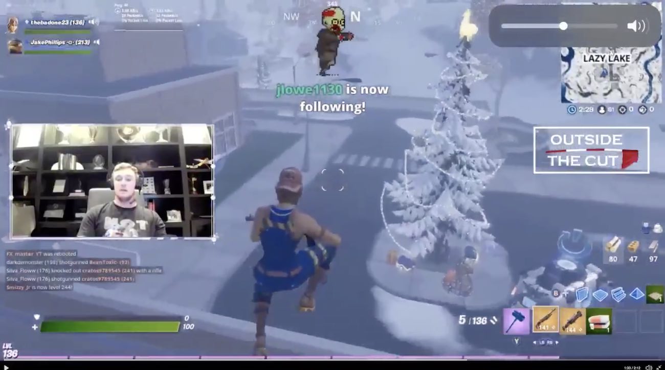 Bryson DeChambeau playing Fortnight.