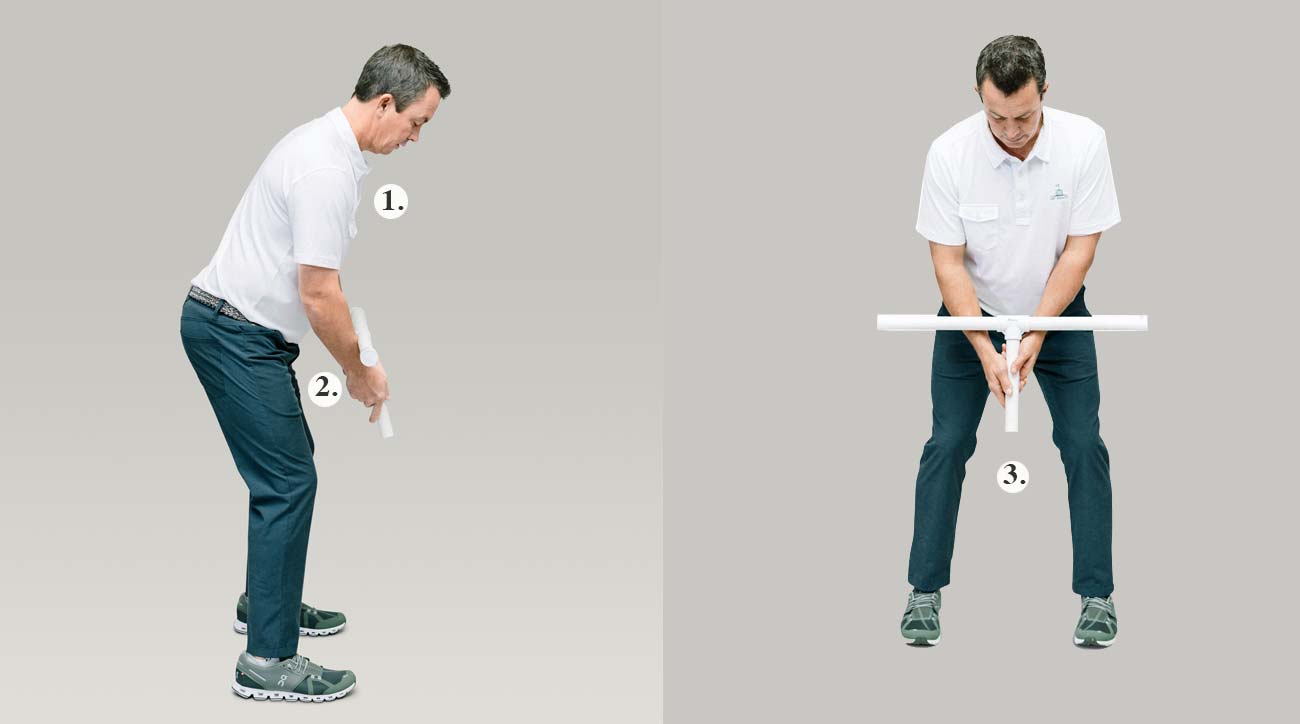 Squaring your feet with the Triple T helps with your stroke and aim.