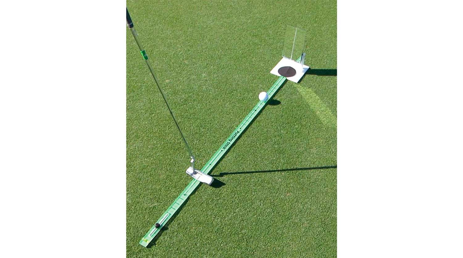 Check your backswing length and alignment with the Putting Stick.