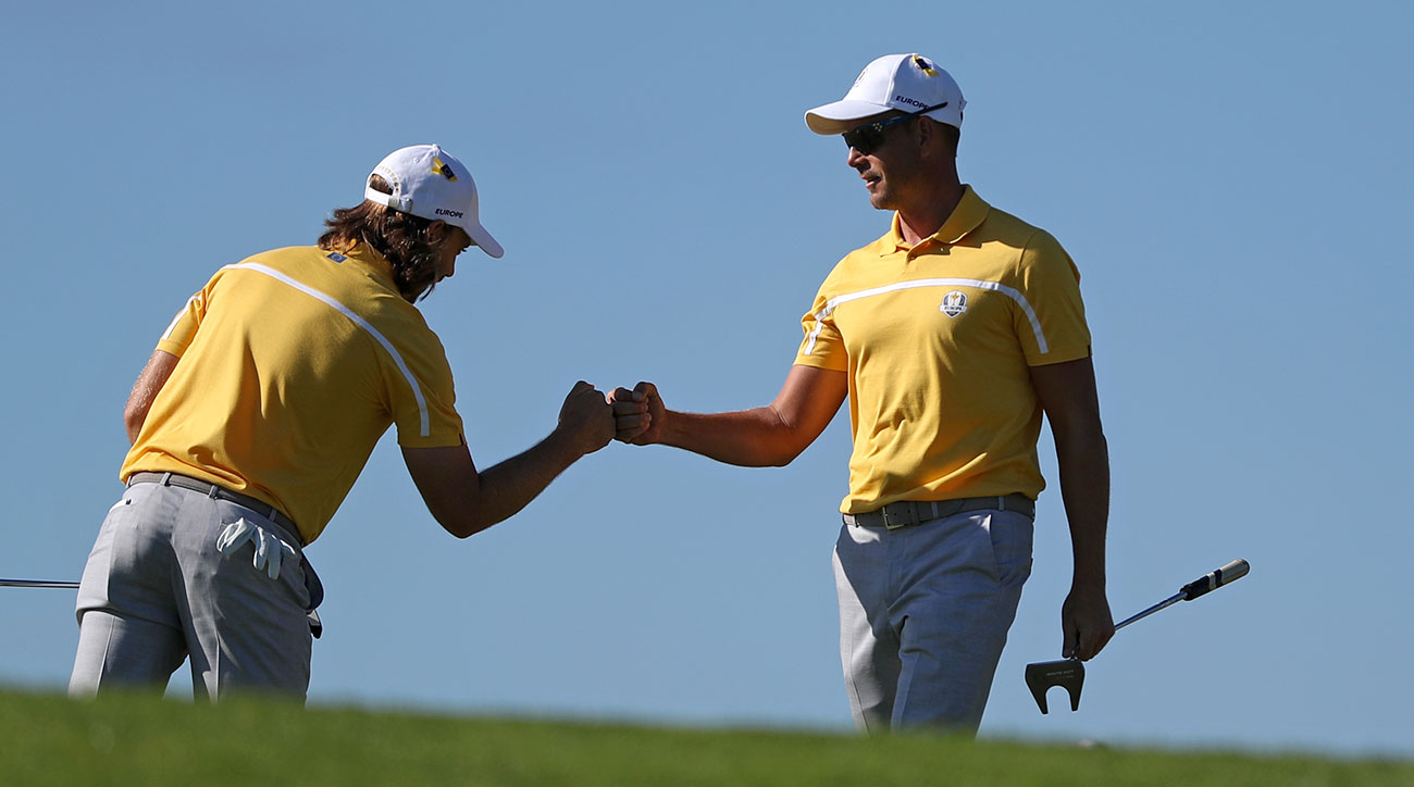 Henrik Stenson and Tommy Fleetwood at the Ryder Cup.