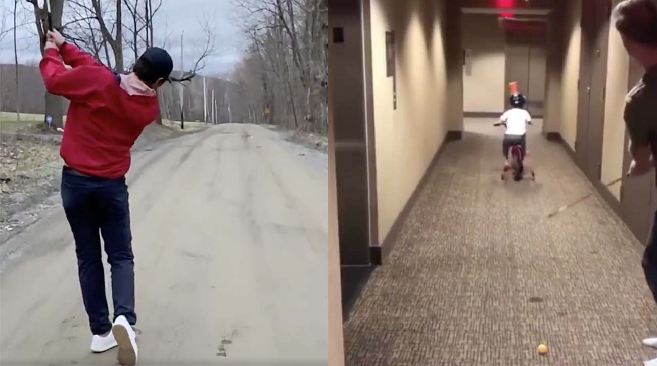 players hitting balls