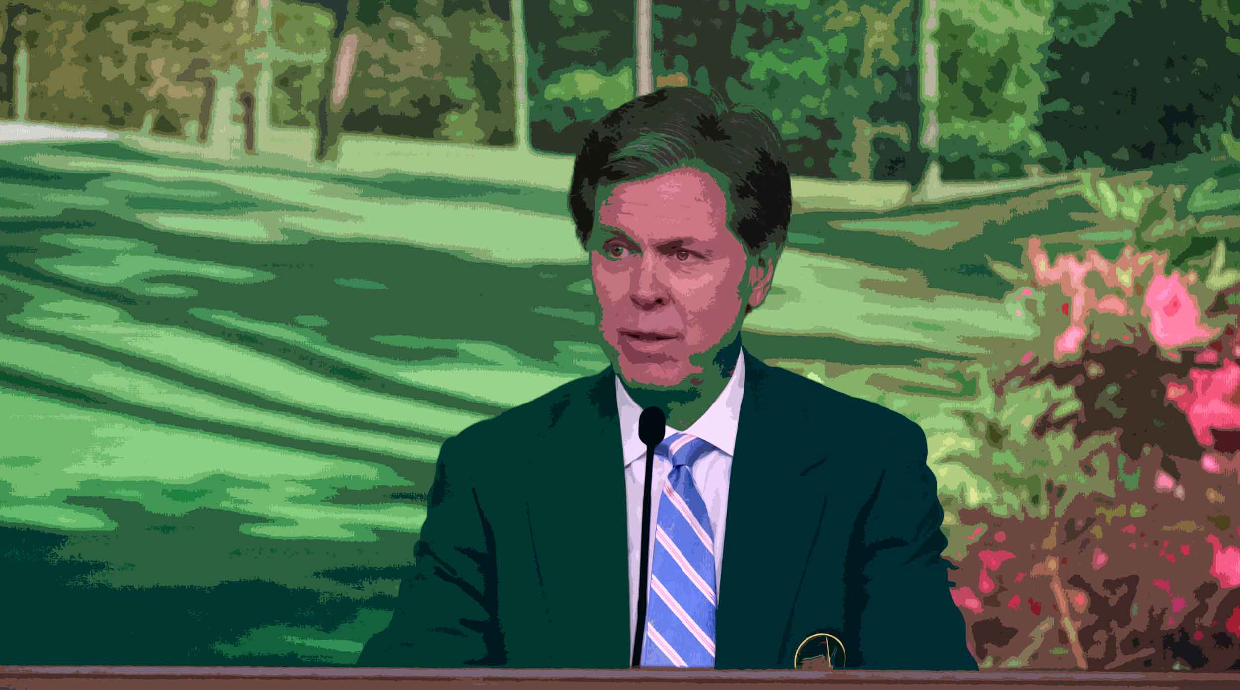 Chairman Fred Ridley, addressing the press, was full of surprises. 