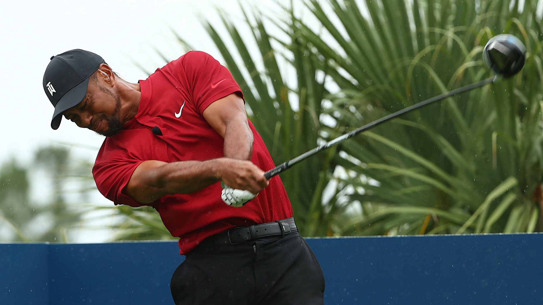 Tiger Woods hits a tee shot during The Match: Champions for Charity.