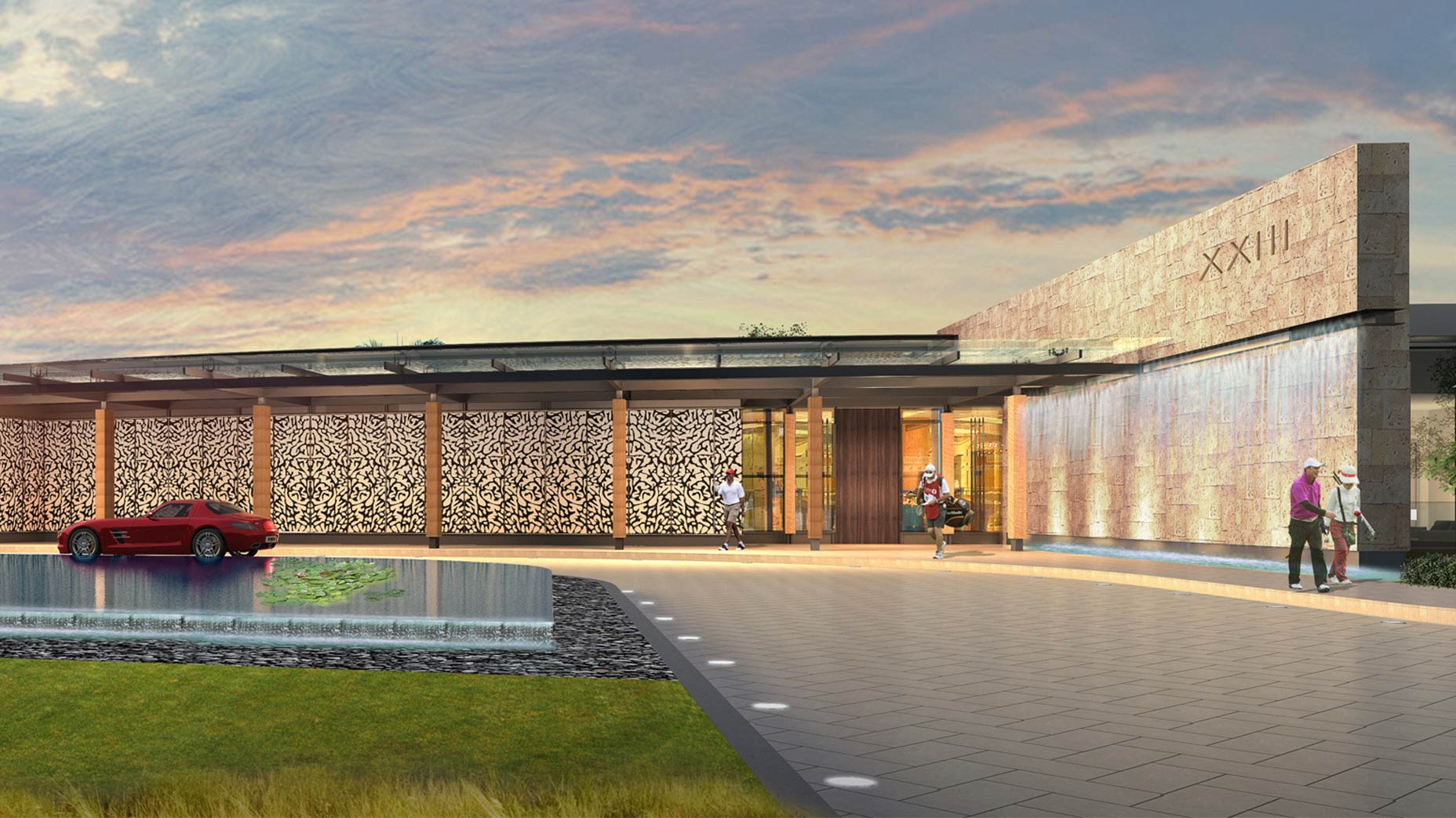 A design sample of the clubhouse at The Grove XXIII, from the architectural firm NBWW.