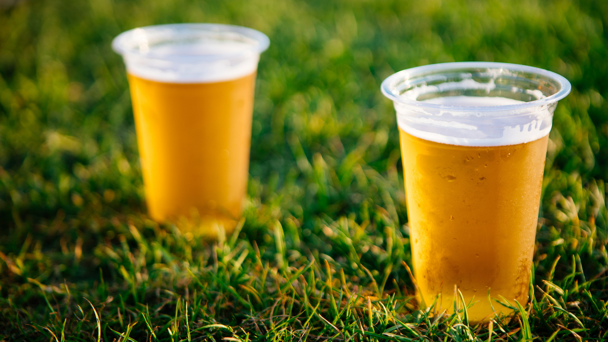 cold beer grass