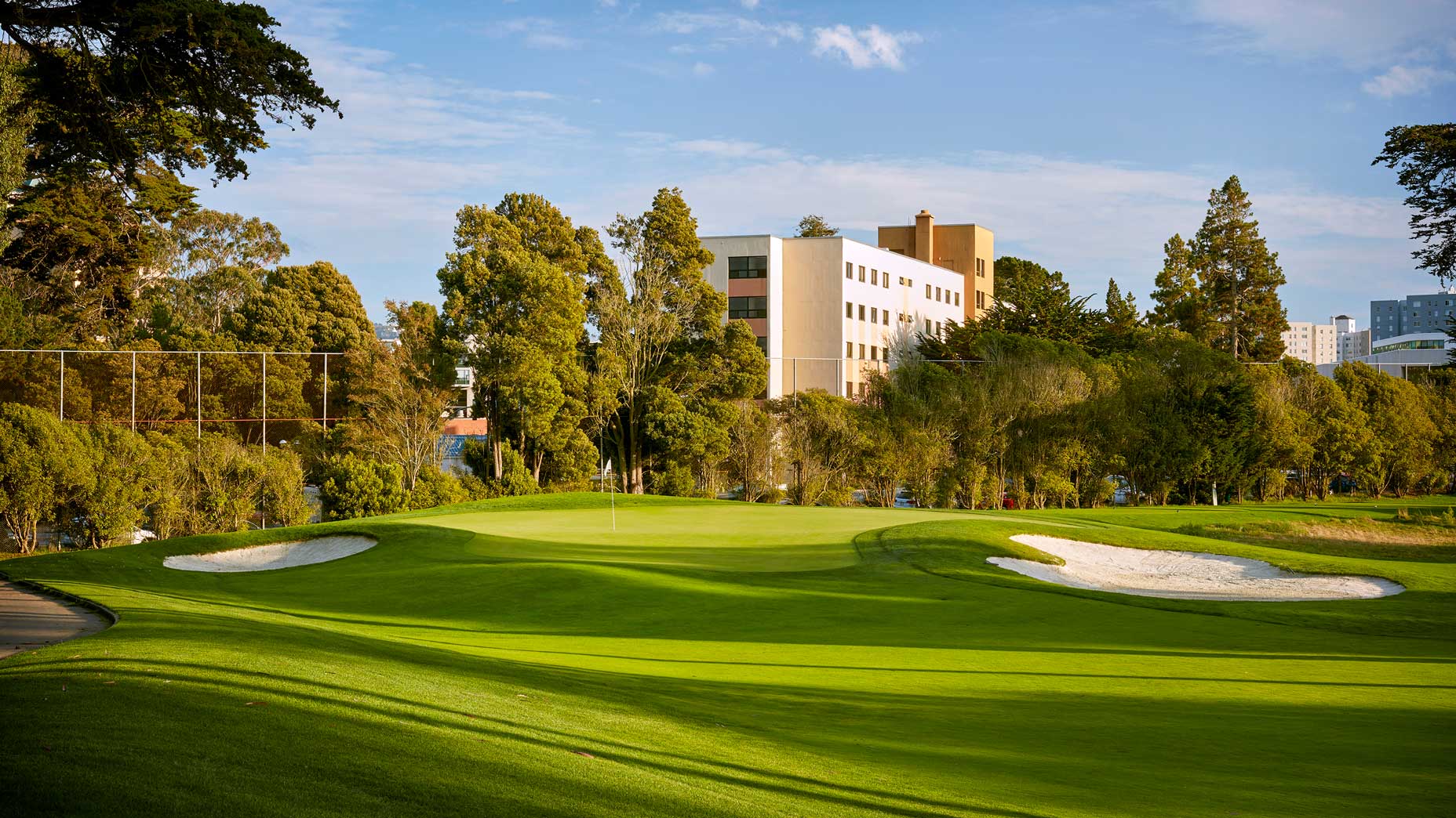 The 200-yard, par-3 11th hole at TPC Harding Park in 2018.
