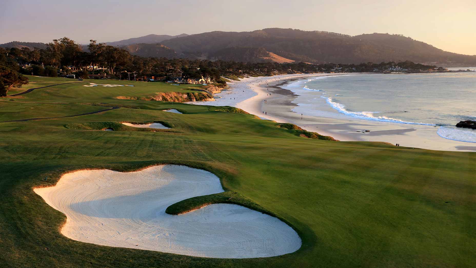 pebble beach over ocean