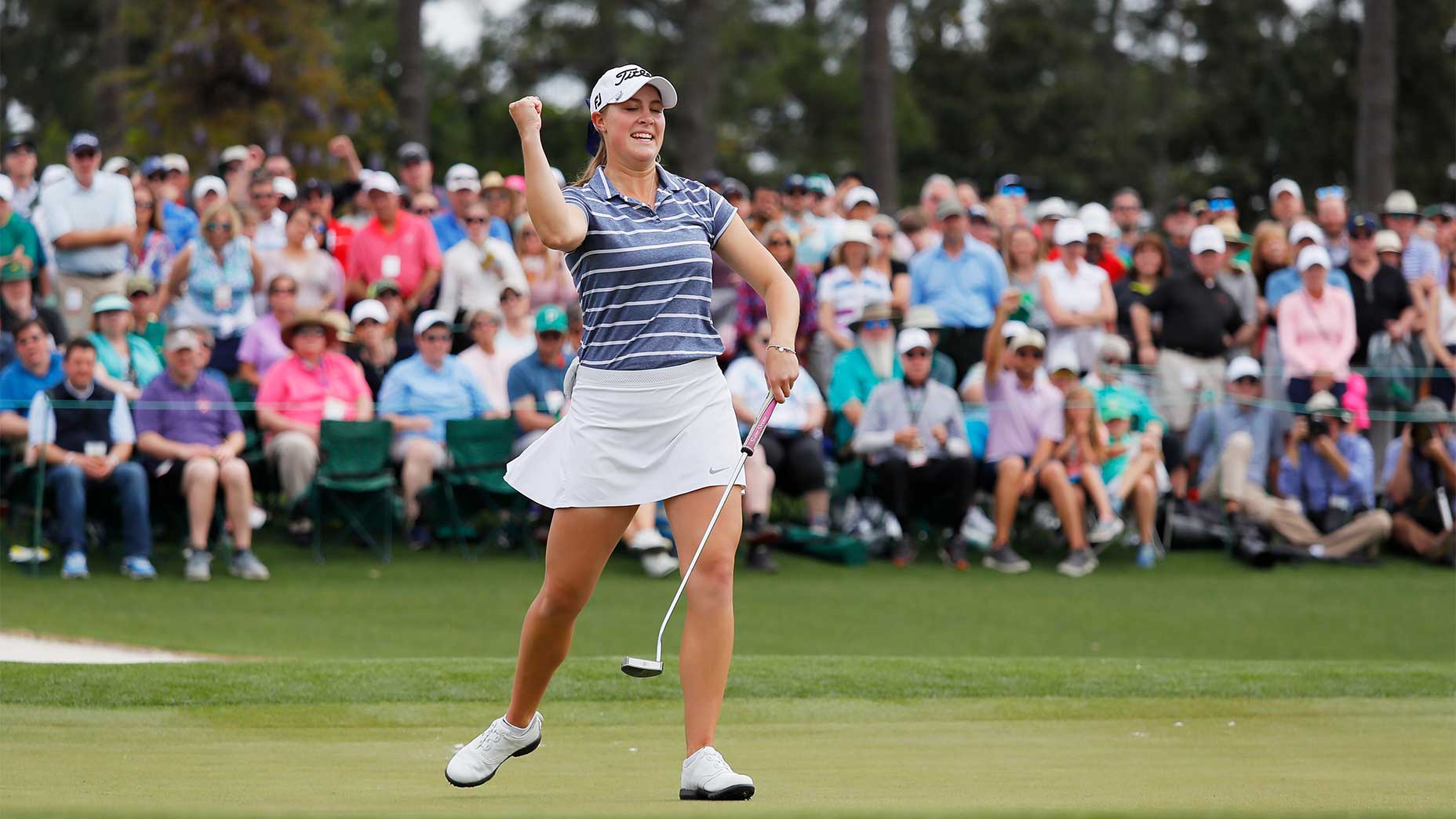 Jennifer Kupcho reacts after winning at Augusta.