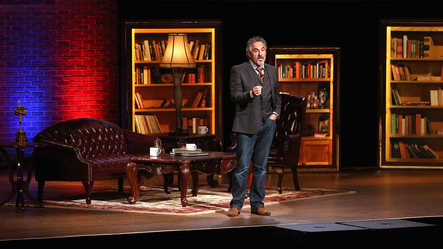david feherty talks on stage