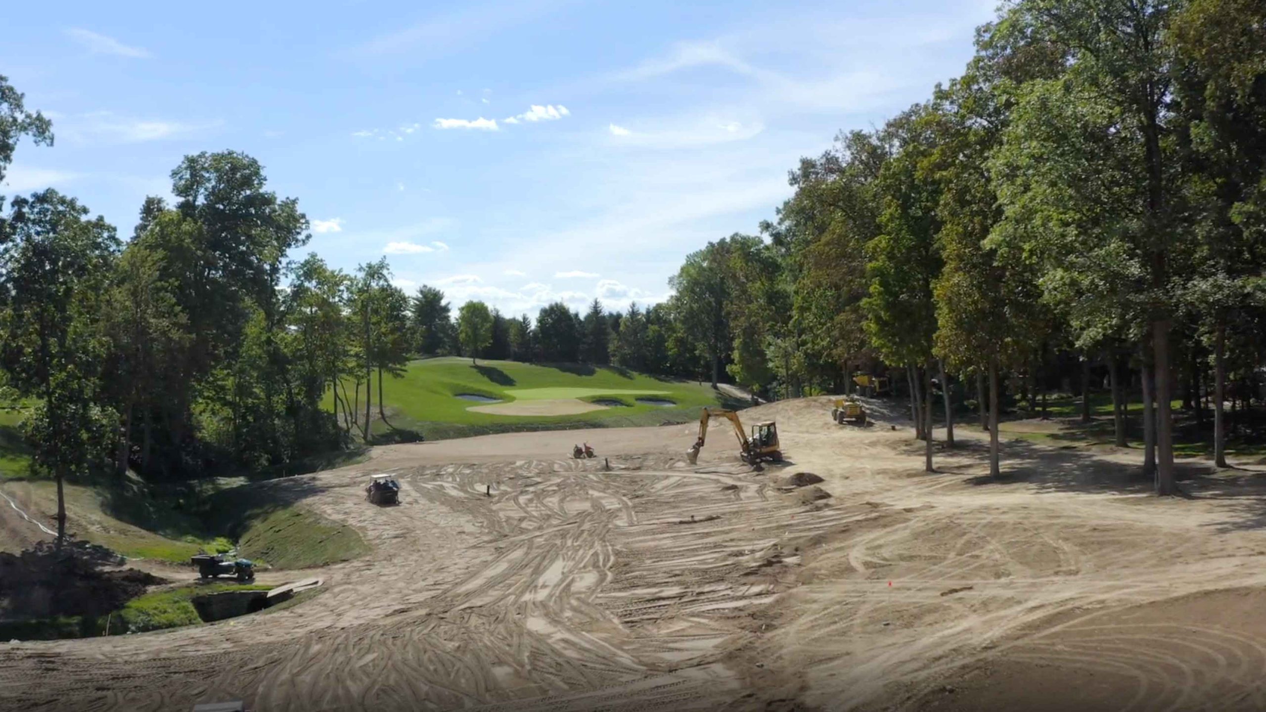 ripped-up fairway at muirfield