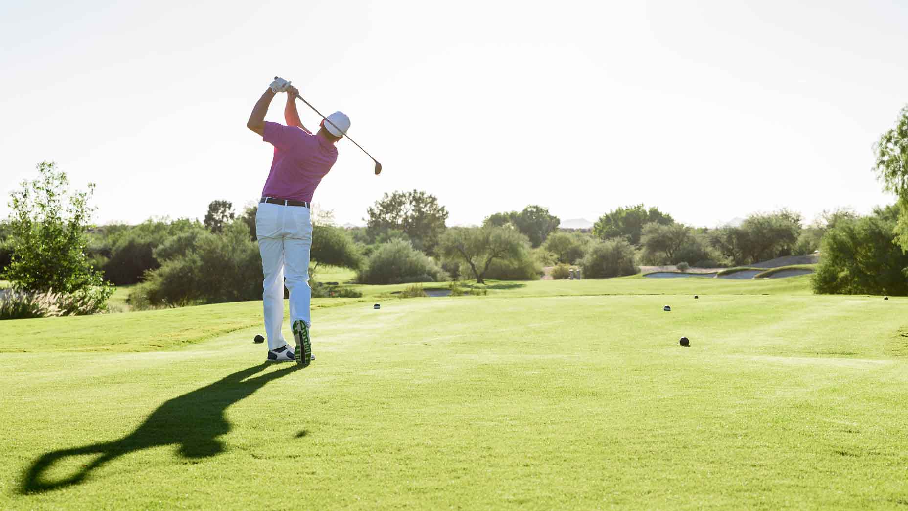 Golfer on tee