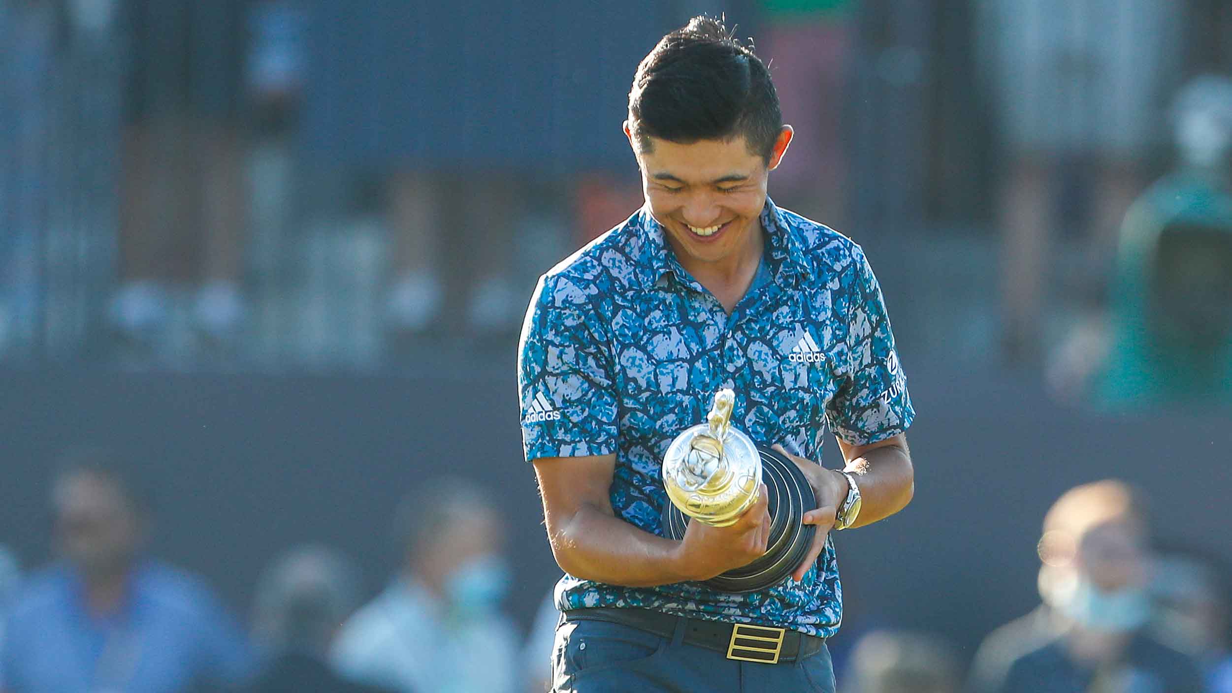 collin morikawa with claret jug