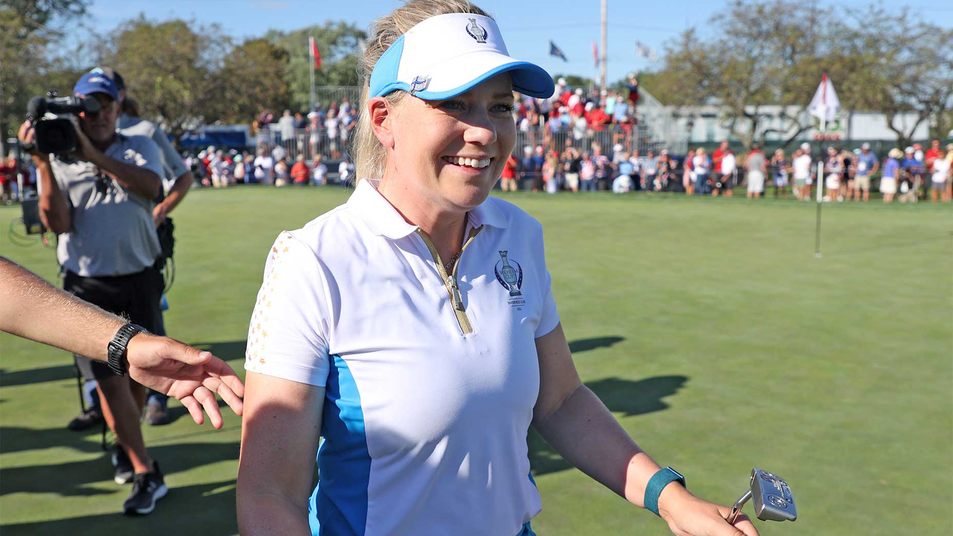 Europe celebrates winning the 2021 Solheim Cup.