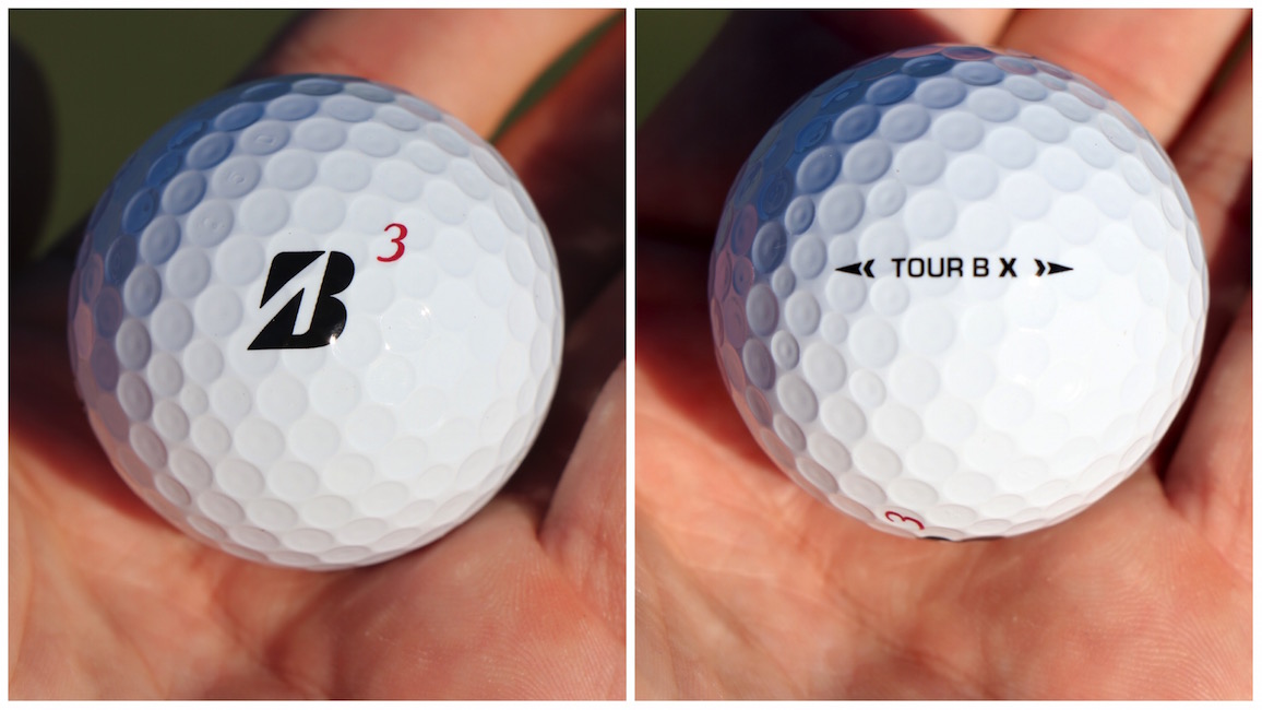 Matt Kuchar's Bridgeston prototype Tour B X golf ball.