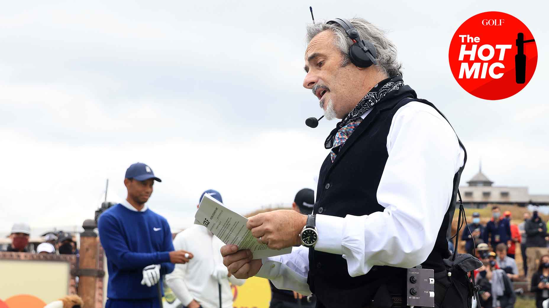 david feherty speaks microphone