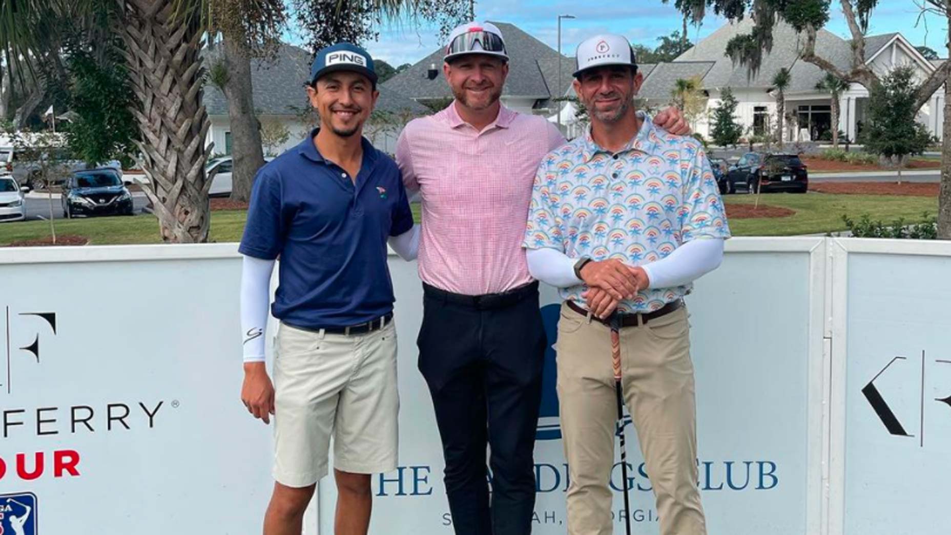 Pro golfer Mark Anguiano poses for photo on tee at the Final Stage of the Korn Ferry Tour Qualifying Tournament