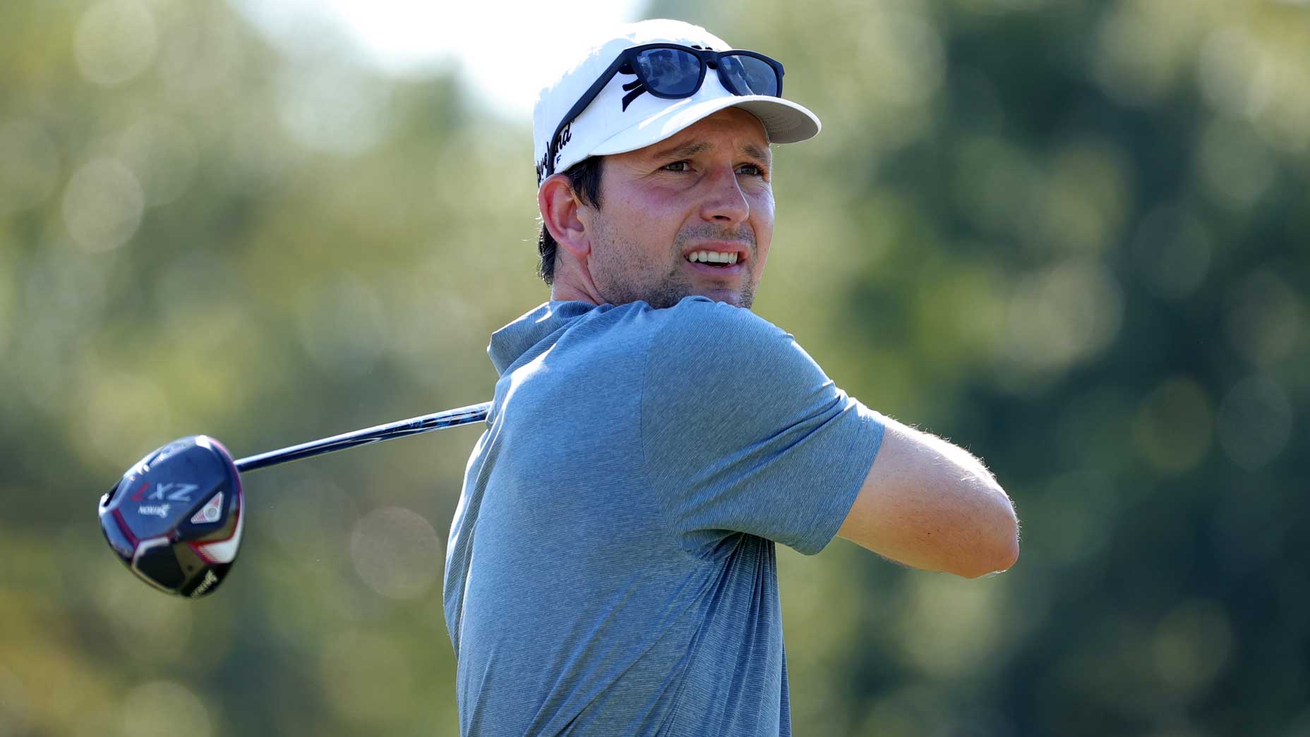 PGA Tour pro Martin Trainer plays tee shot during second round of the 2021 Houston Open