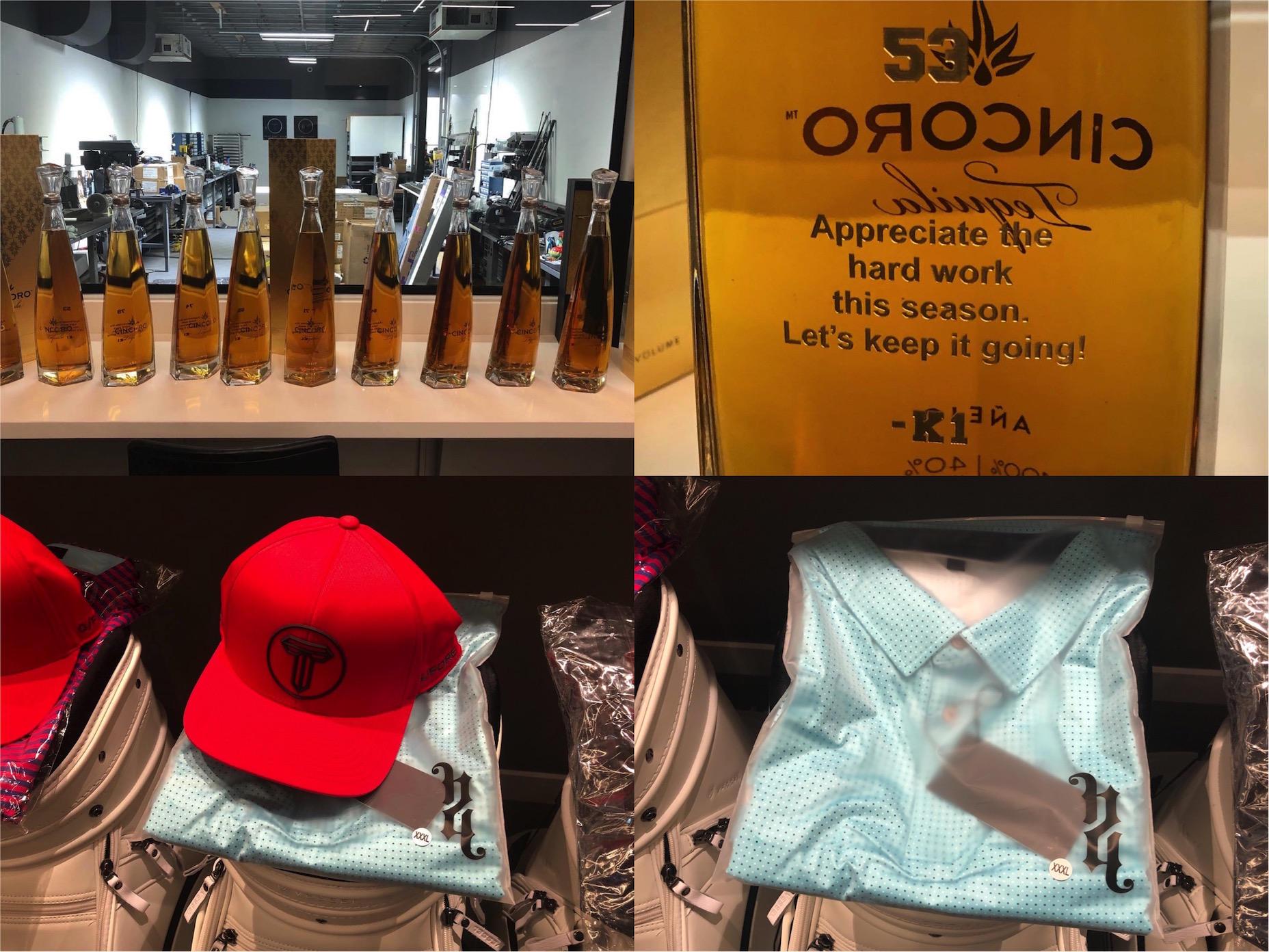 Kyler Murray Cincoro tequila and Black Quail shirt.