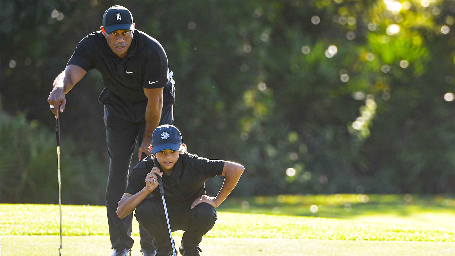 tiger charlie woods stare down putt