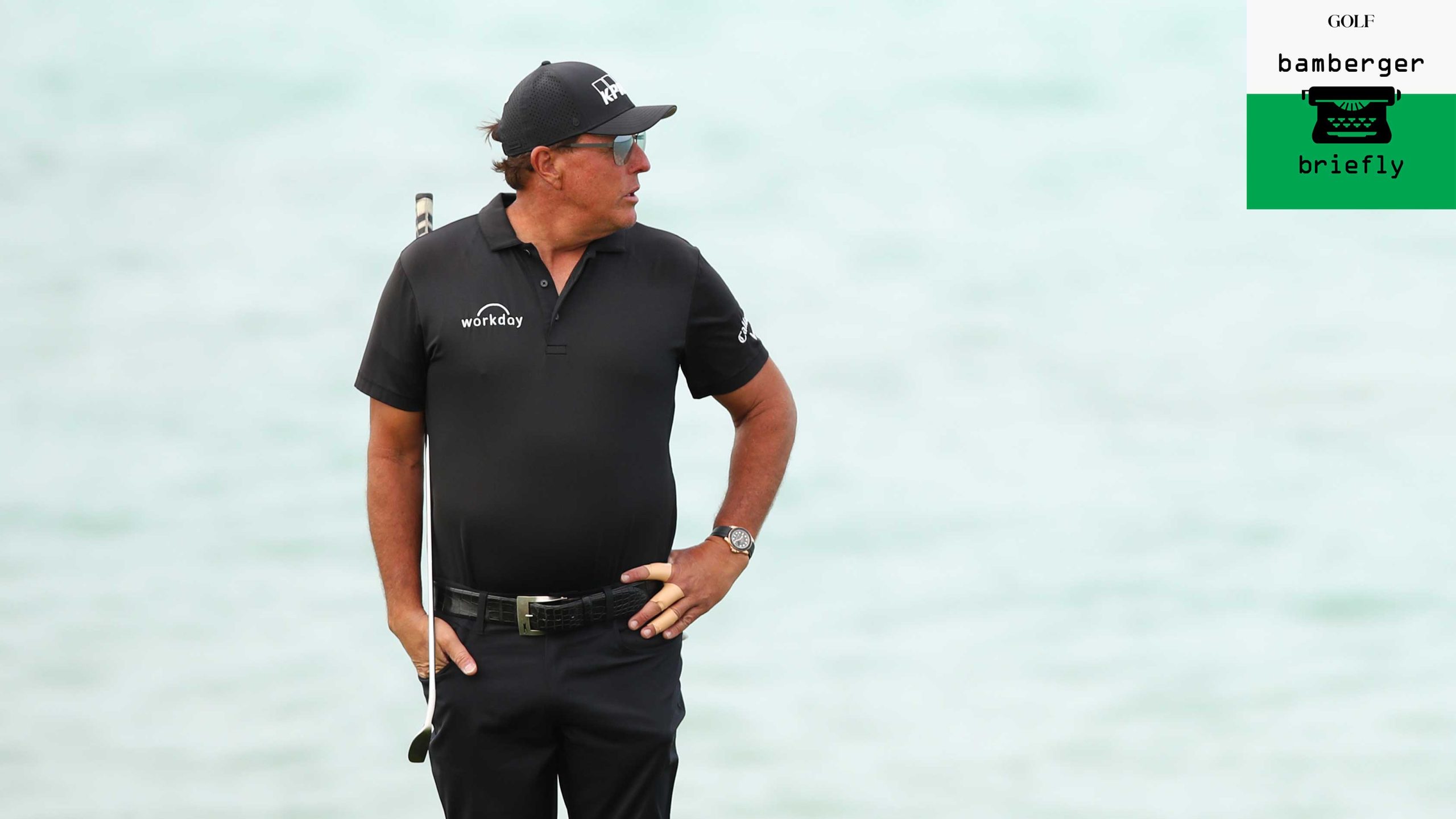 phil mickelson against ocean backdrop