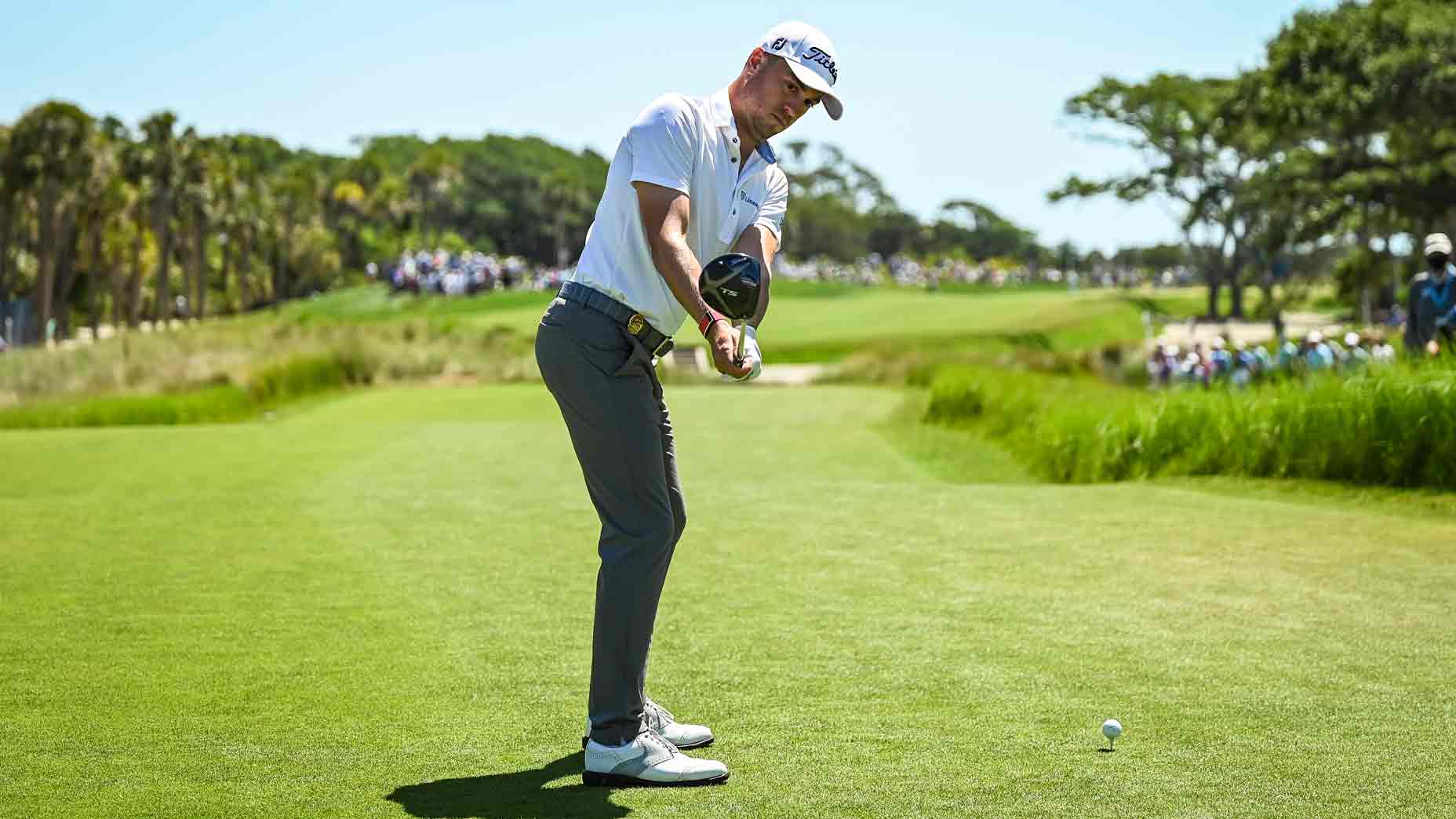 Justin Thomas in backswing