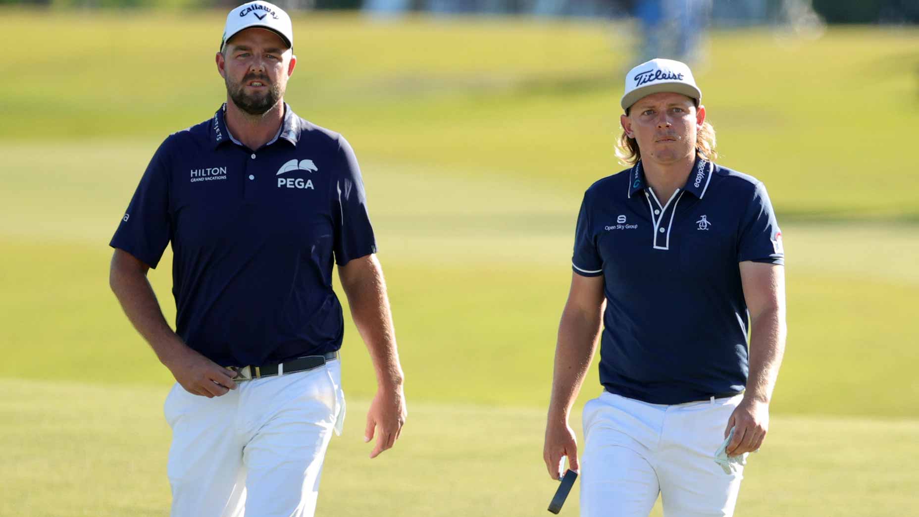 marc leishman and cameron smith walk