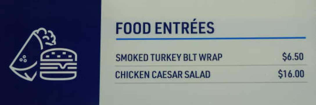 concession sign at pga championship