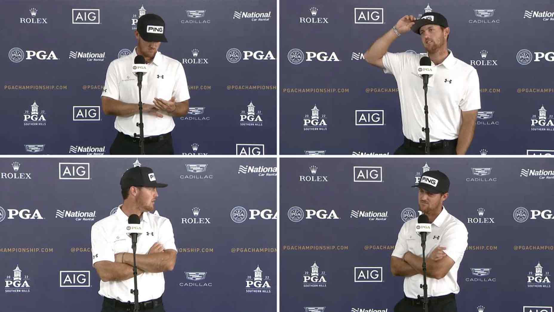 Mito Pereira talking to press at pga championship