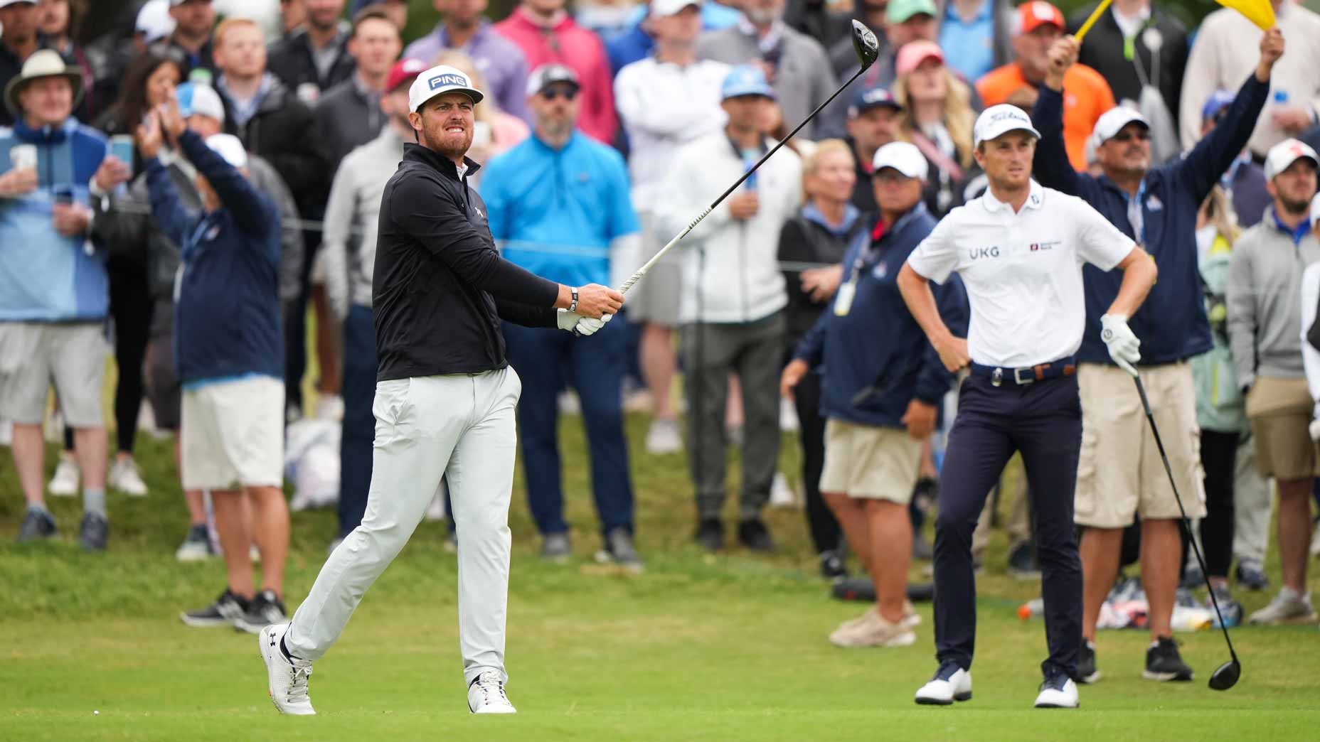 Mito Pereira hits shot during 2022 PGA Championship