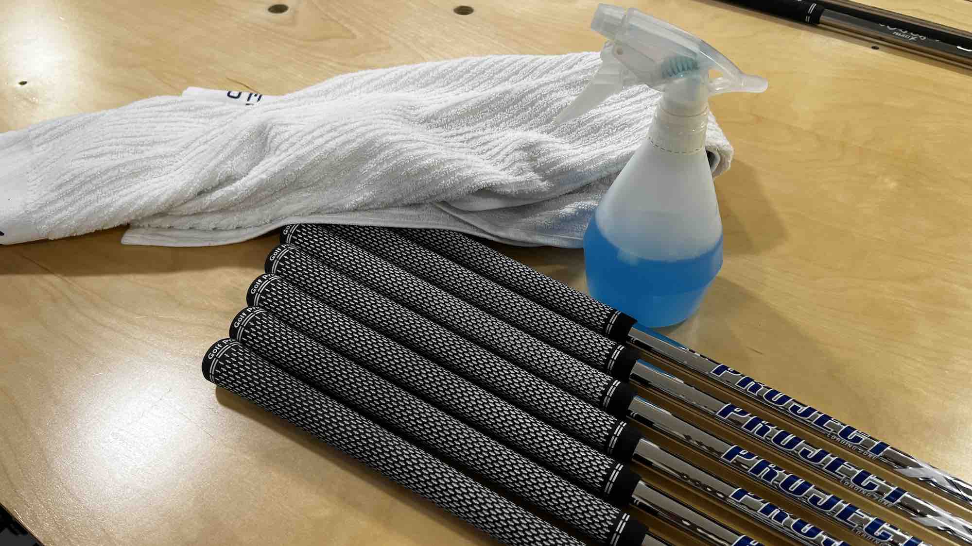 Golf grip cleaning supplies