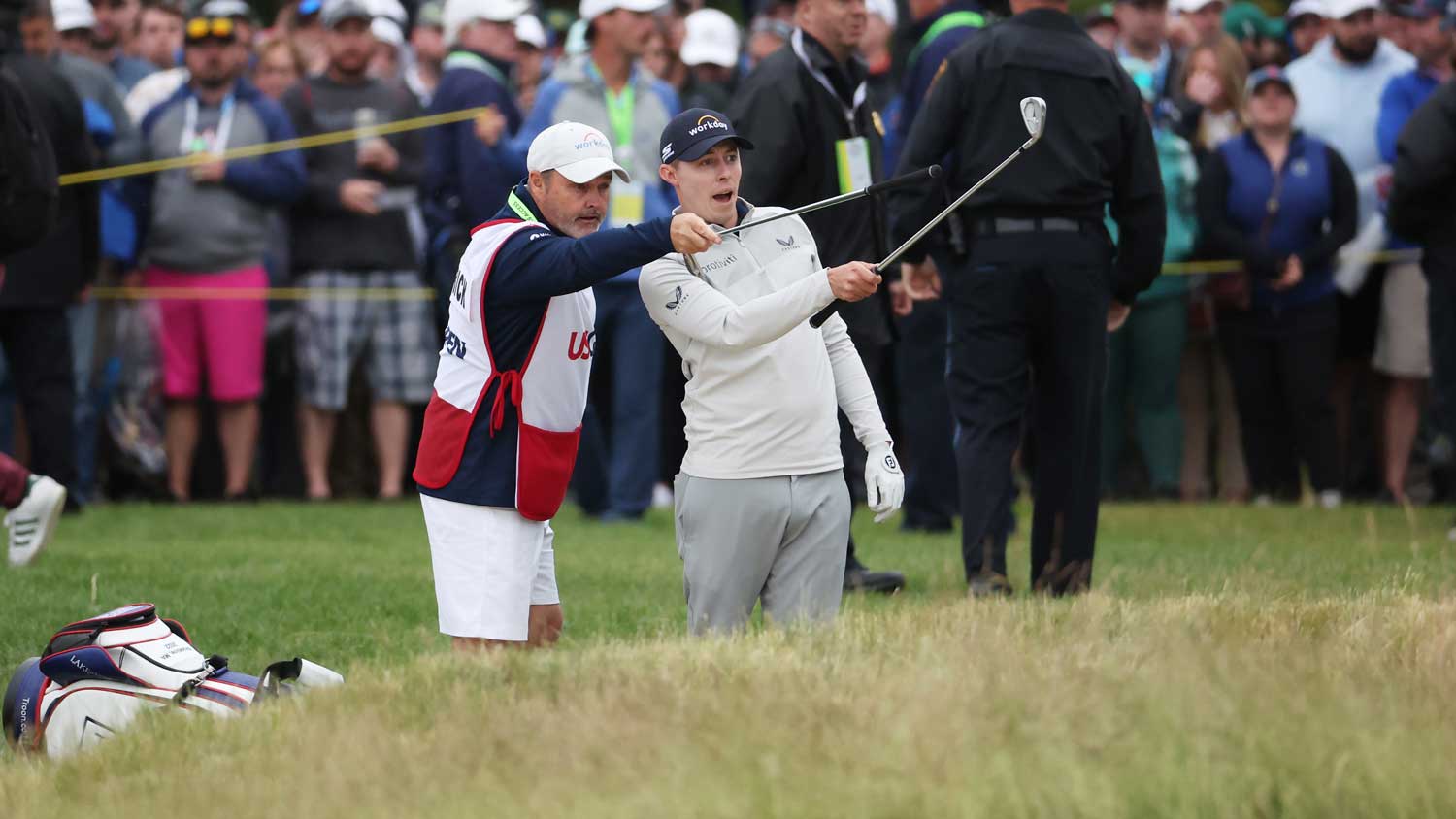 matt fitzpatrick and caddie at us open