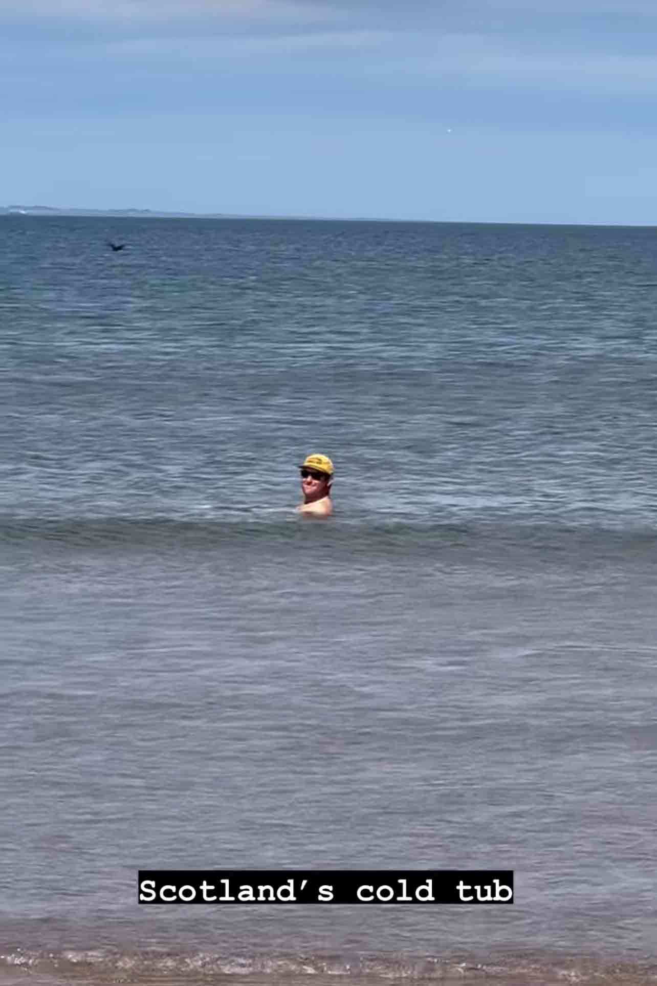 Scottie goes for a swim