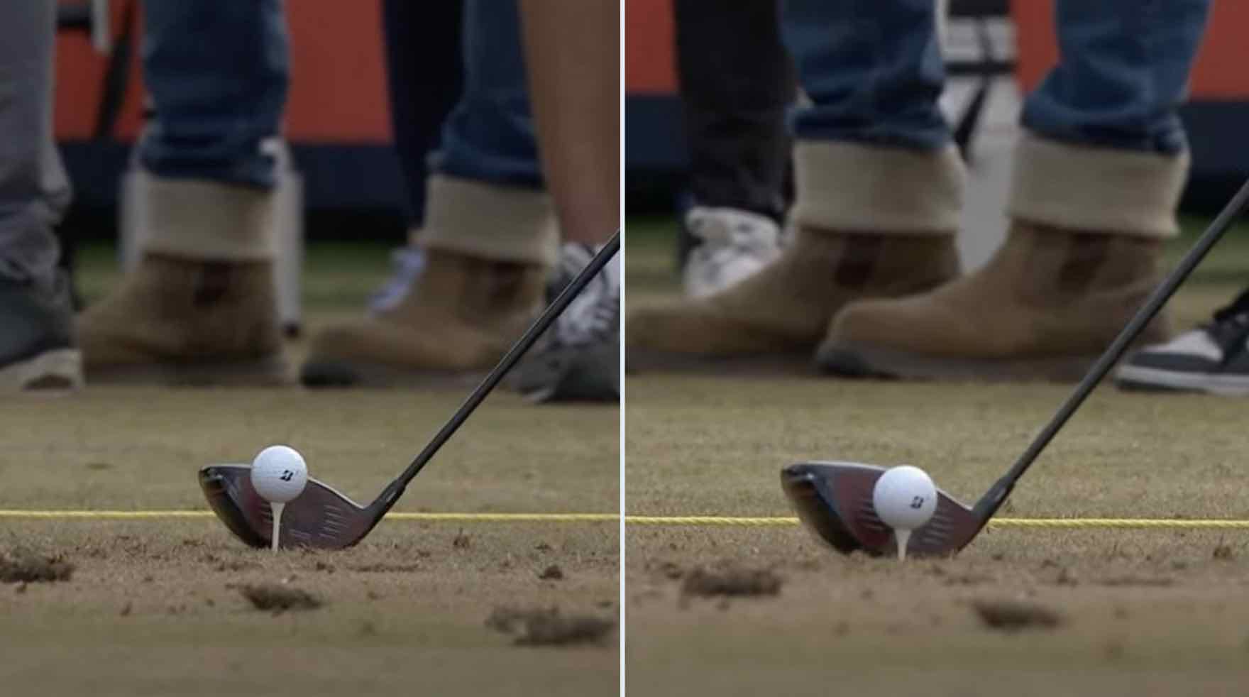 Tiger woods adjusting tee height