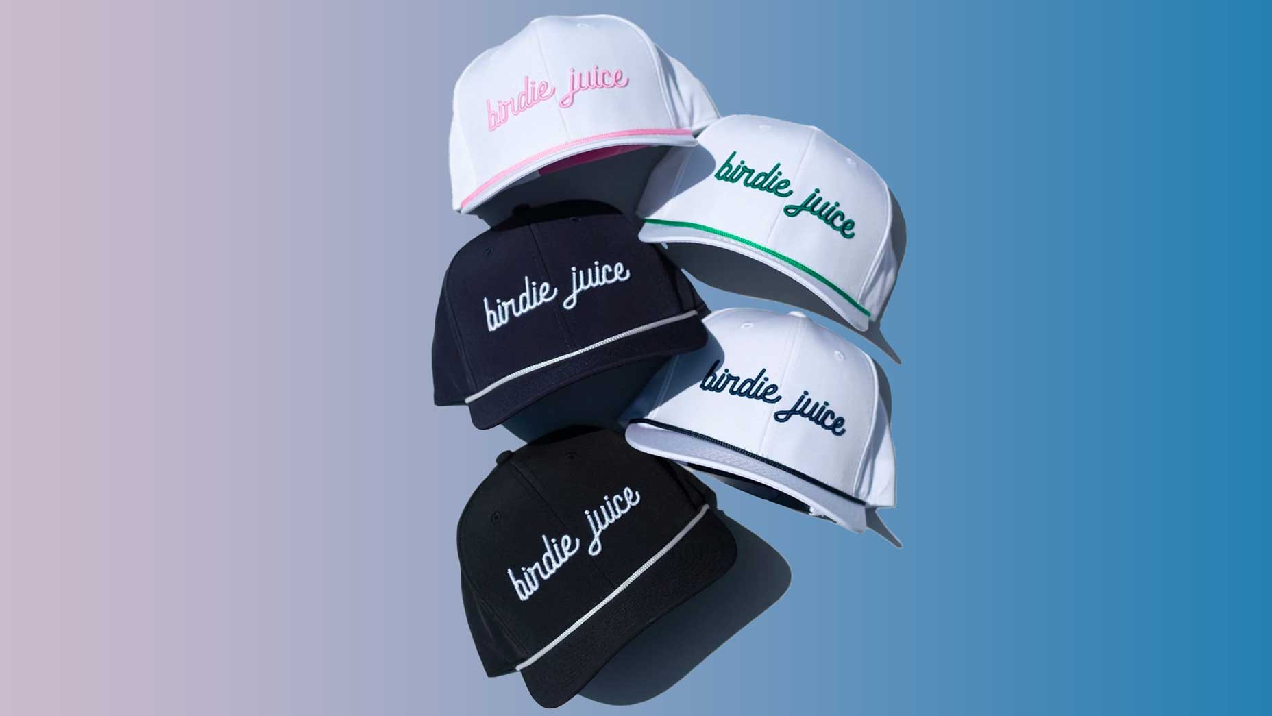 Birdie Juice script rope hats available in new colors