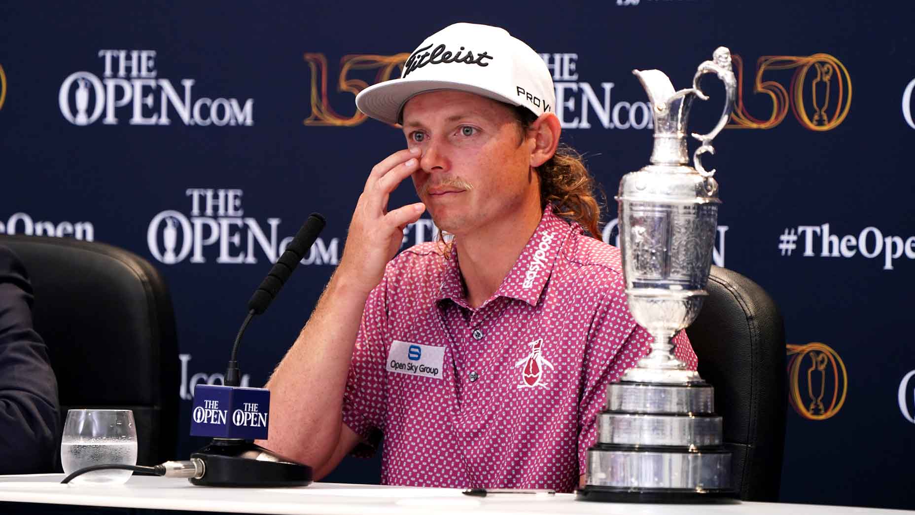 cameron smith sits at presss conference