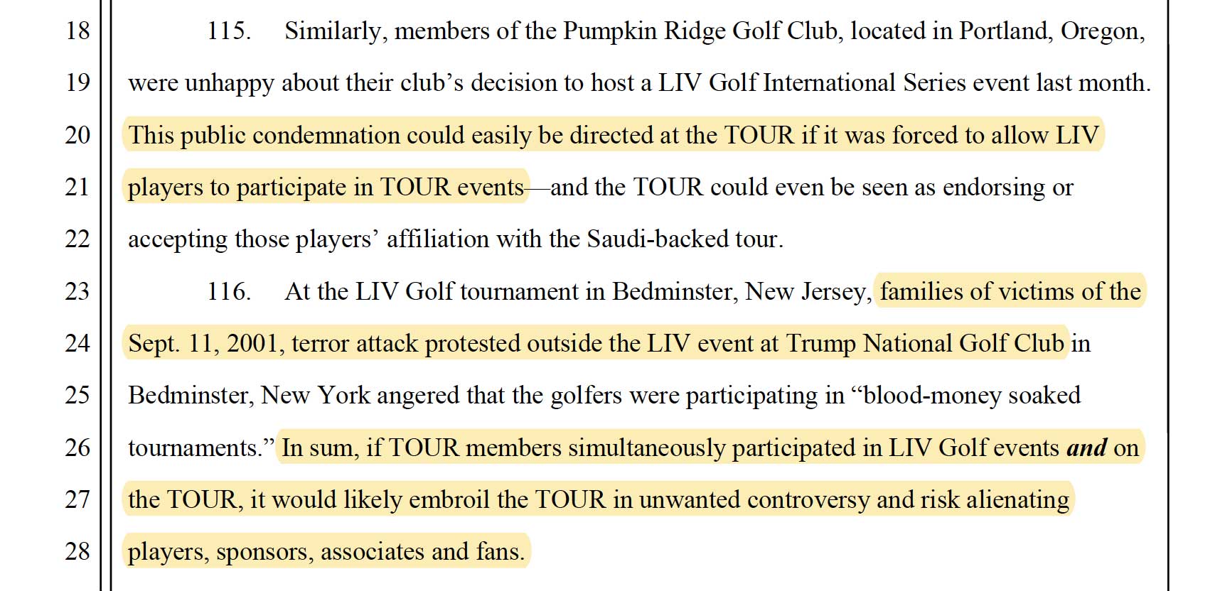 pga tour lawsuit