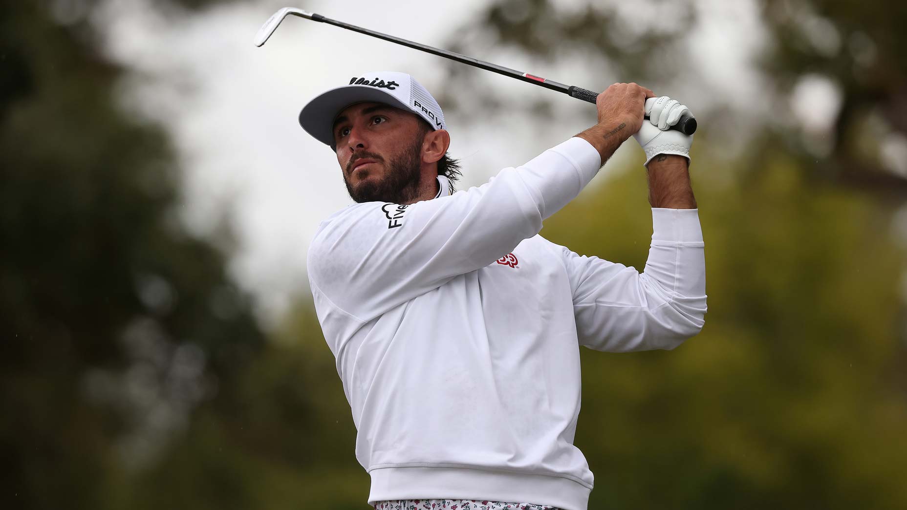 Max Homa of the United States hits his tee shot on the 15th hole during the final round of the Fortinet Championship at Silverado Resort and Spa North course on September 18, 2022 in Napa, California.
