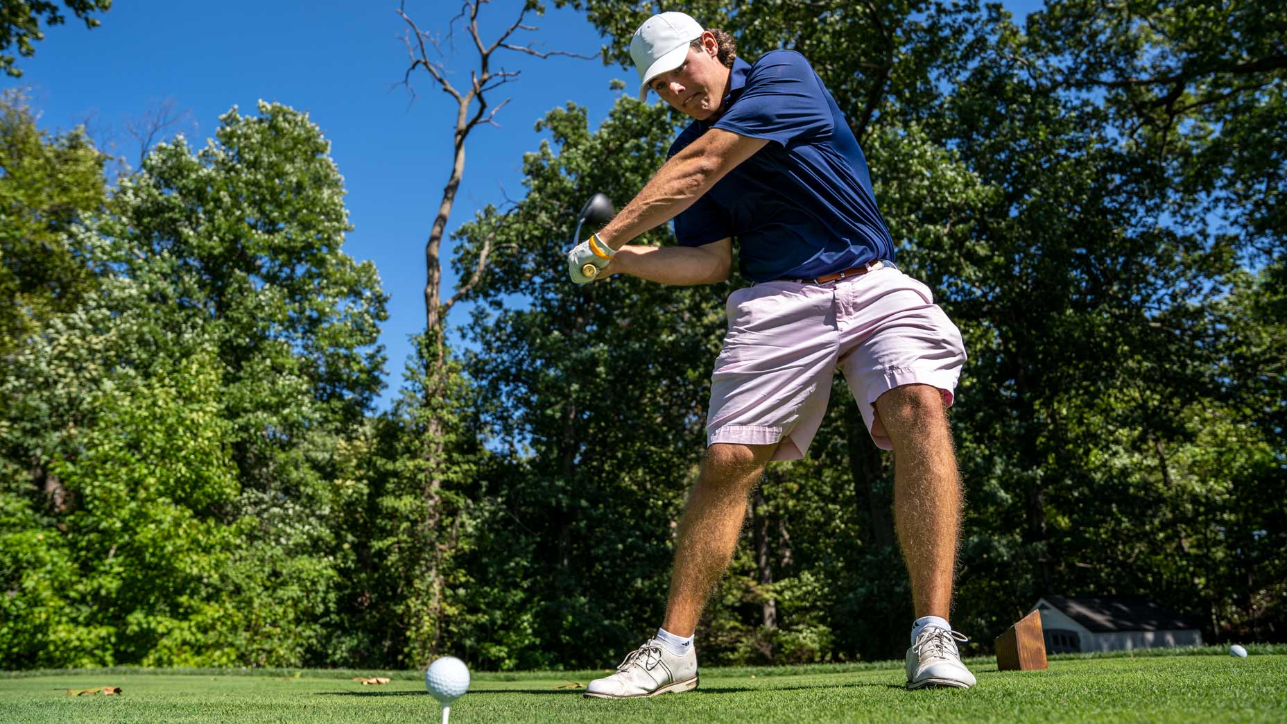 Kevin Lydon hits a tee shot at Talamore Country Club.