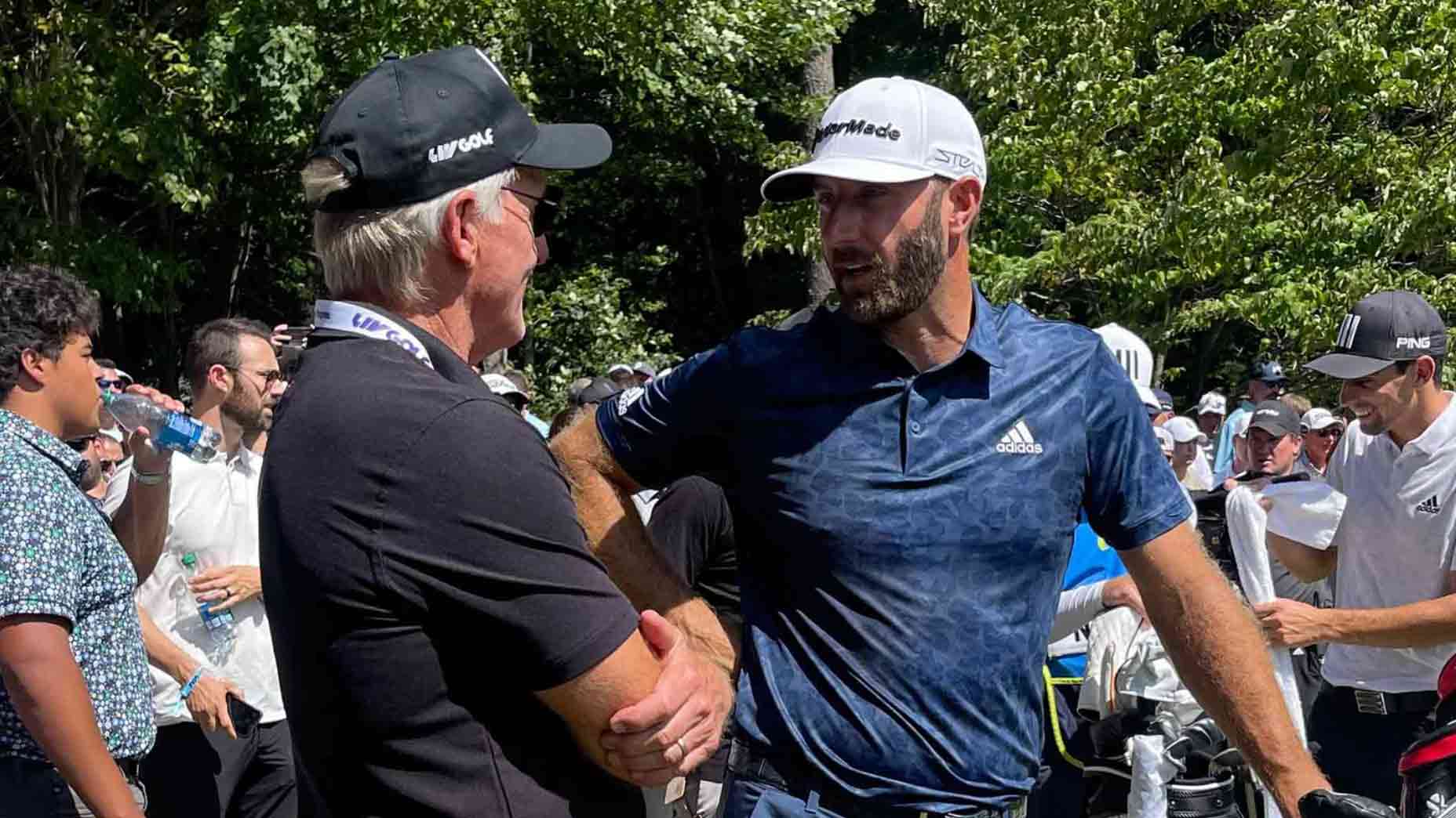 Dustin Johnson and Greg Norman at LIV